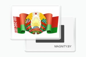 Магнит акриловый флаг и герб Республики Беларусь